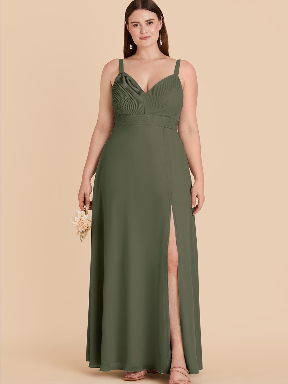 Birdy Grey Deborah Dress Chiffon Olive NWT Size XXL Bridesmaid Wedding Formal